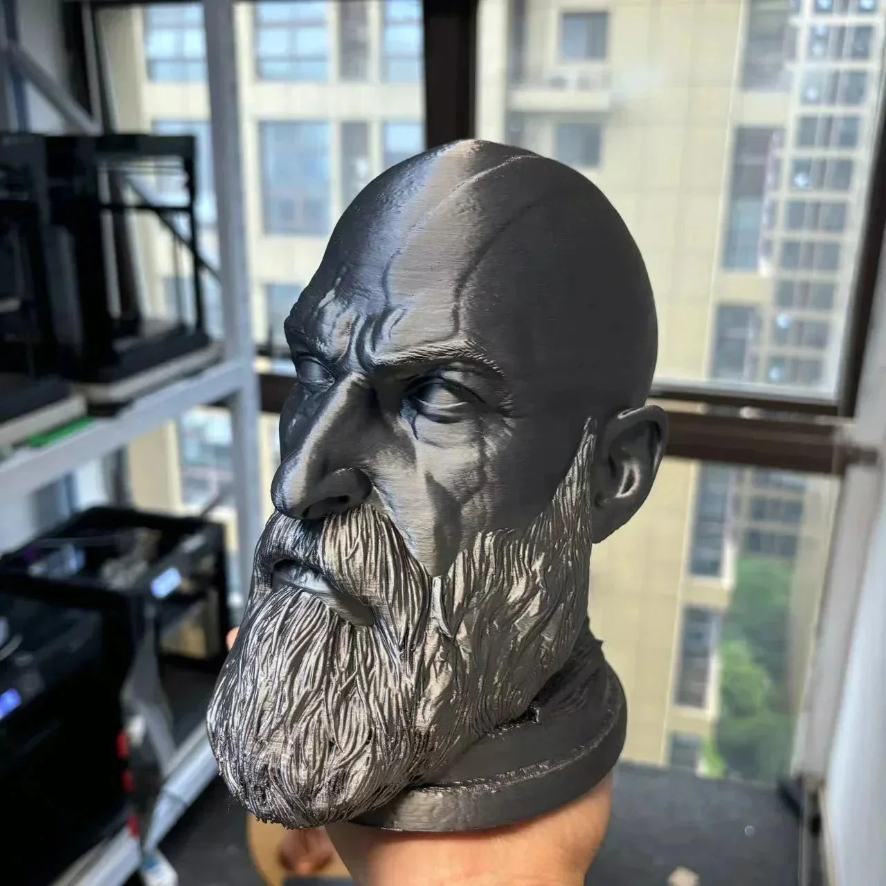 God of War Kratos Statue Game Characters Toys 3D Statue Headphone Stand Holder Desk Desktop Creative Model Decoration Home Decor