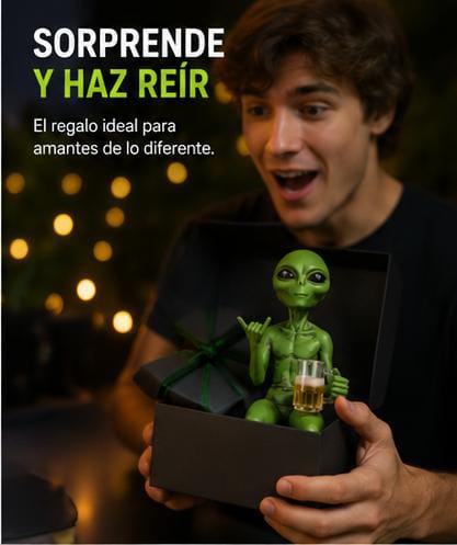 -Alien Statue Drinking Beer Alien Sculpture Resin Craft Novelty Funny Desktop Decoration Bookshelf Office Desktop Garden Decor